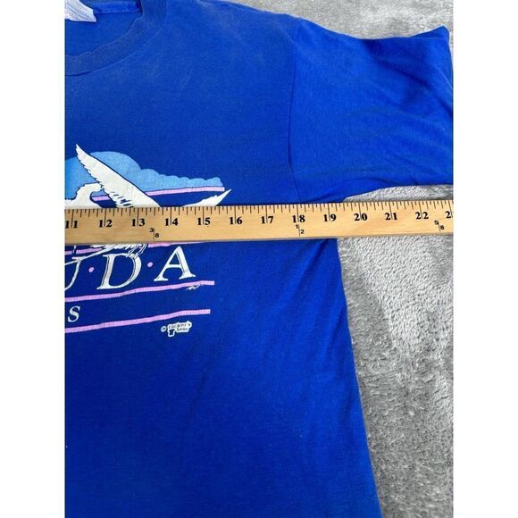 Vintage 80s Bermuda Nature Short Sleeve T Shirt Men's Size Large Blue - Picture 10 of 12